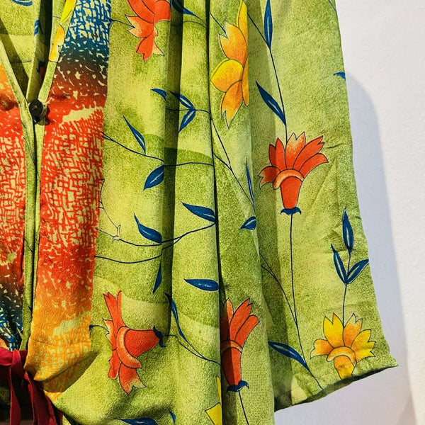 Silk Wrap Top – Lime