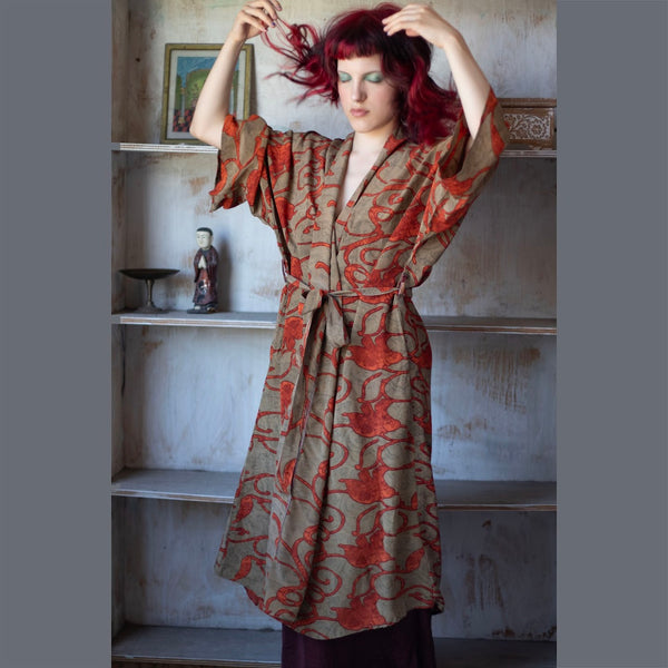 Long Silk Kimono – Autumn