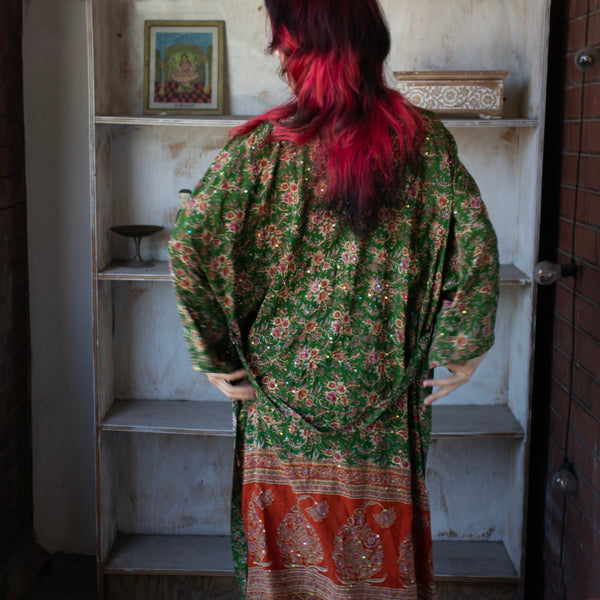 Long Silk Kimono – Emerald