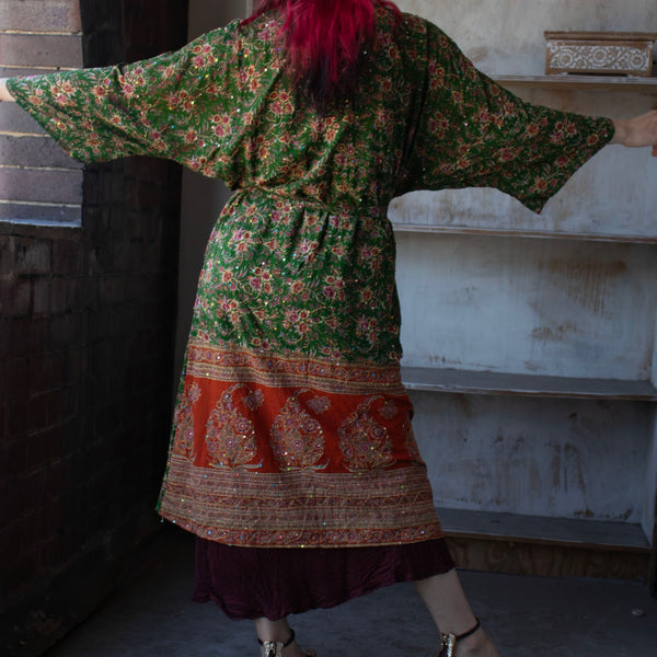 Long Silk Kimono – Emerald