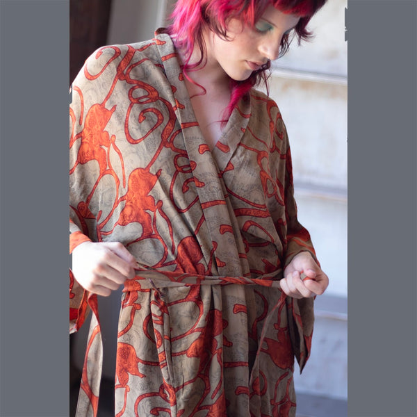Long Silk Kimono – Autumn