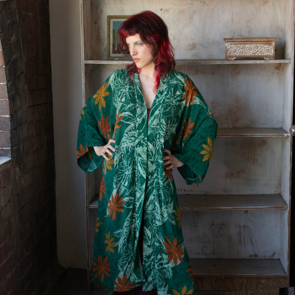 Long Silk Kimono – Jade