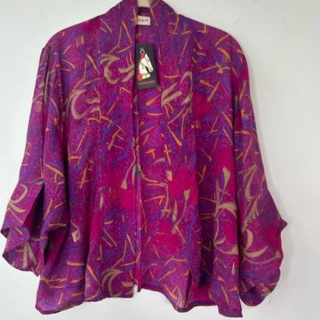 Short Silk Kimono – Magenta