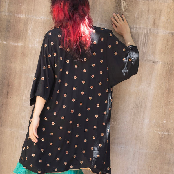 Mid Silk Kimono – Jet