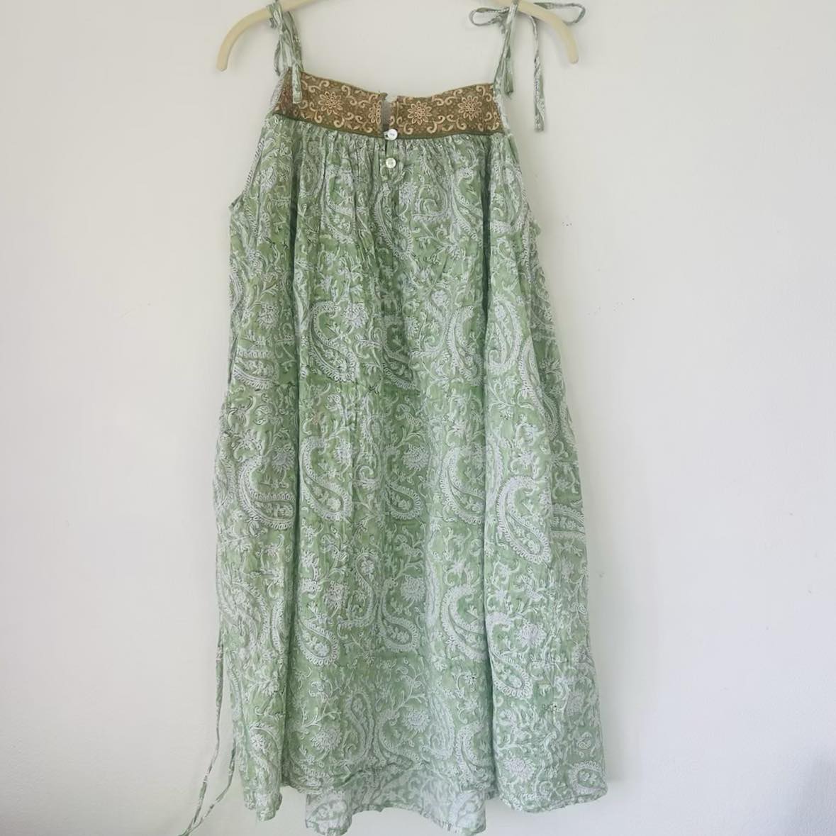Strappy Cotton Dress – Mint