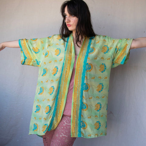 Mid Silk Kimono – Honeydew