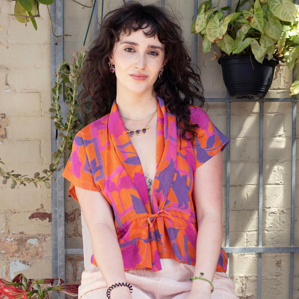 Silk Tie Top – Flora (L)