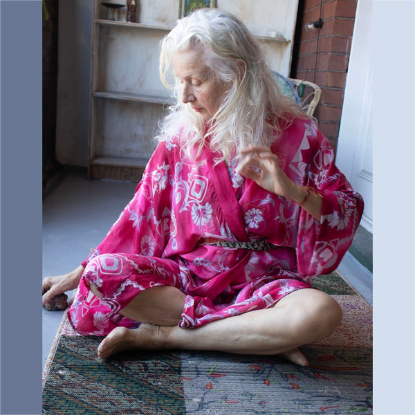 Long Silk Kimono – Pink