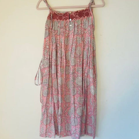 Strappy Cotton Dress – Pink