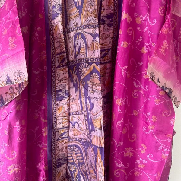 Mid Silk Kimono – Magenta