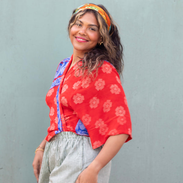 Short Silk Kimono – Red