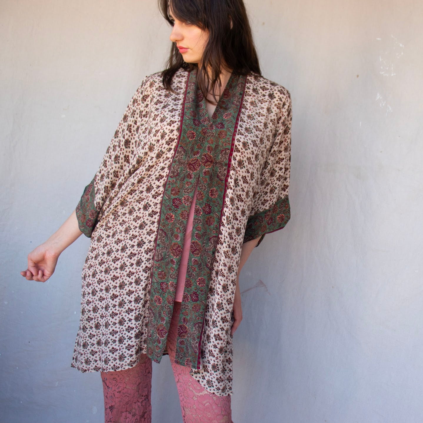 Mid Silk Kimono – Sage