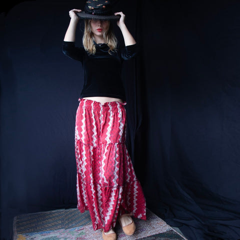 Cotton Ruffle Skirt – Scarlet