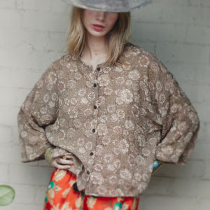 Silk Bella Shirt – Sepia