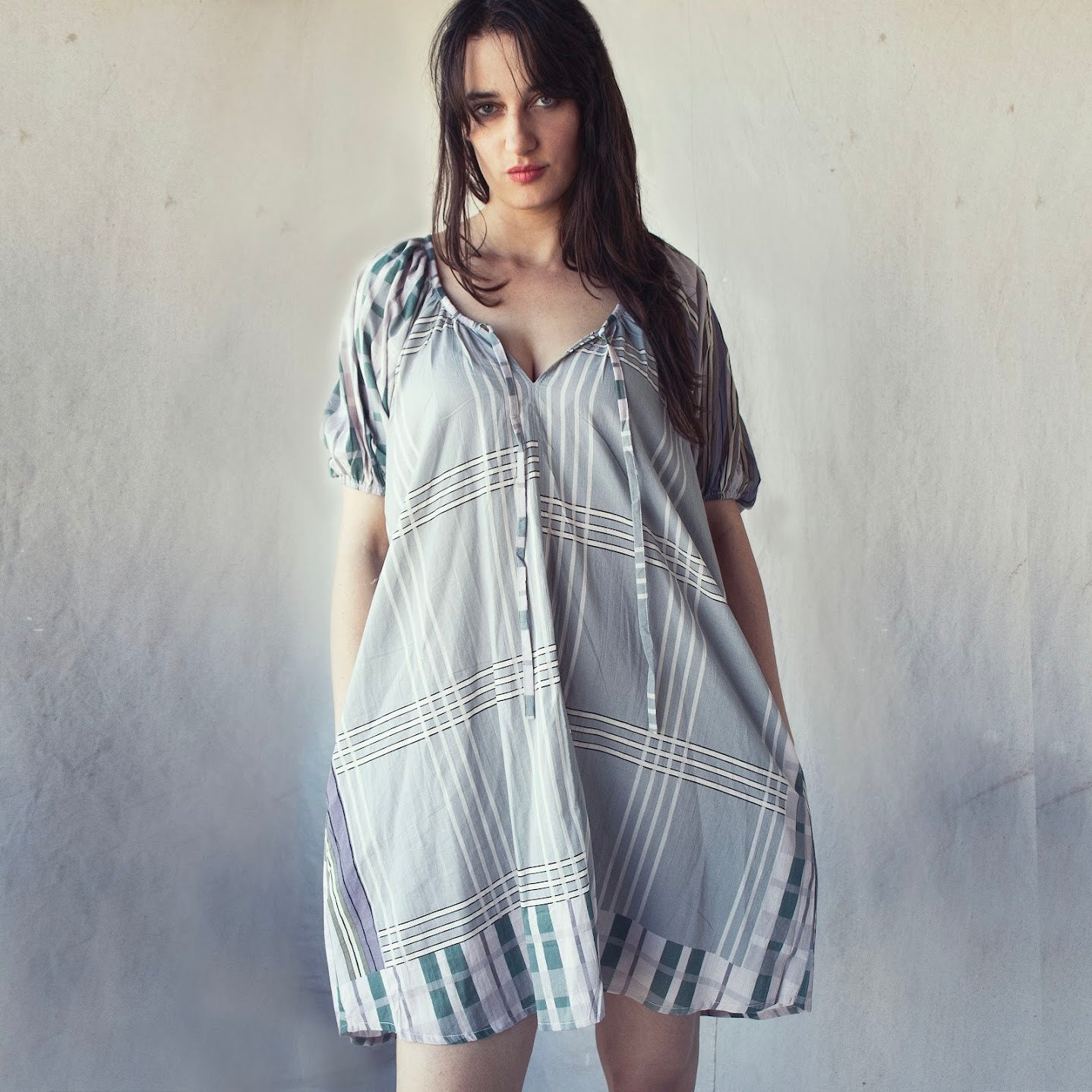 Cotton Mini Dress - Dove