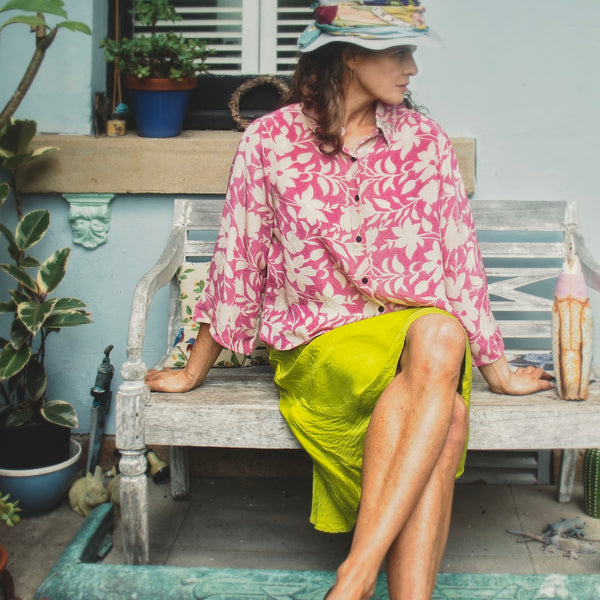 Short Silk Shirt – Pink