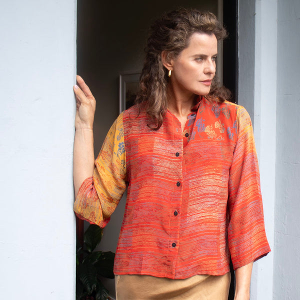 Short Silk Shirt – Sunset