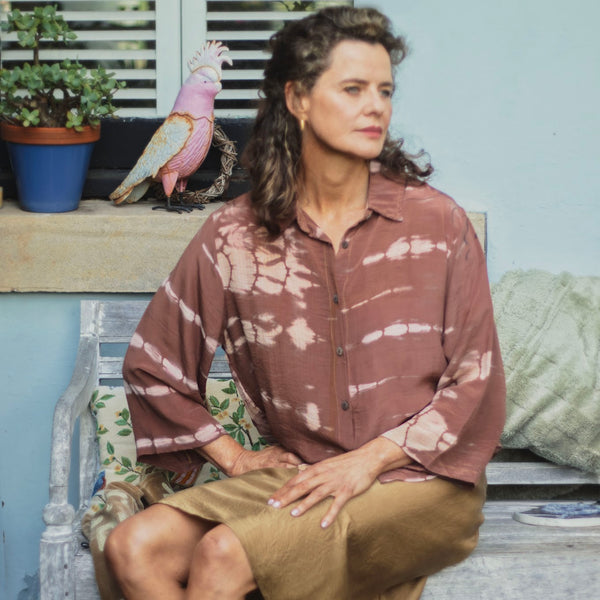 Short Silk Shirt – Mocha