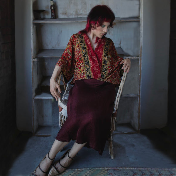 Short Silk Kimono – Ruby
