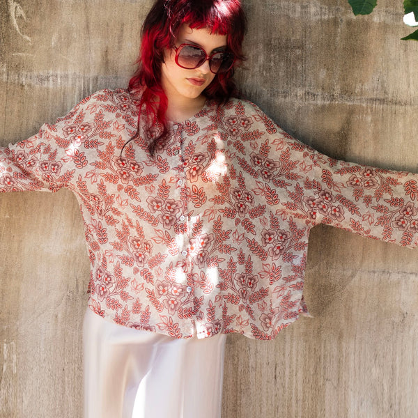 Silk Bella Shirt – Pomegranate