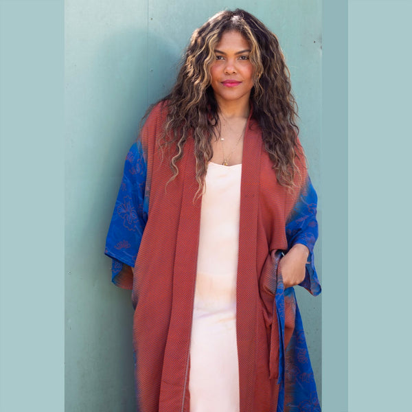 Long Silk Kimono – Cinnamon