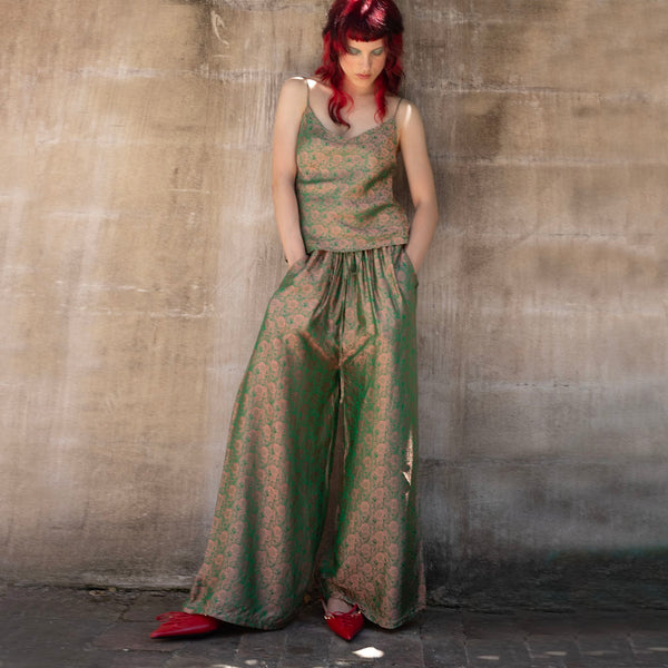 Embossed Silk Cami - Jade (S)