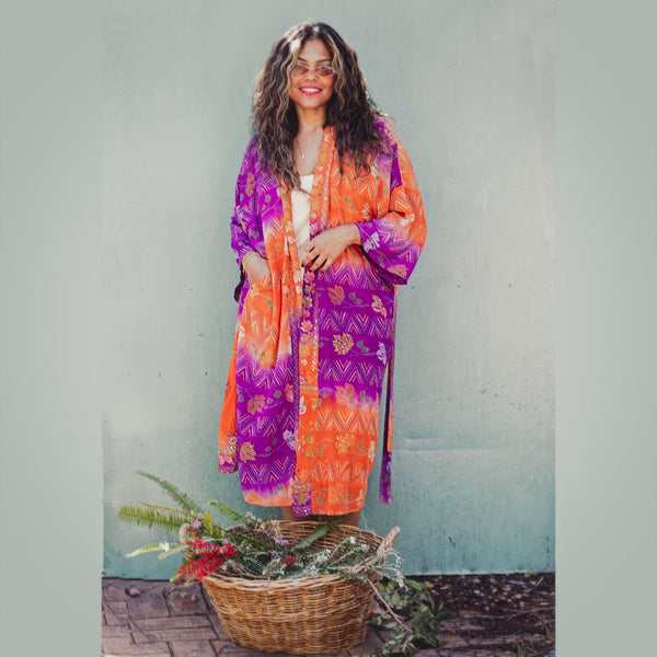 Long Silk Kimono – Tropicana