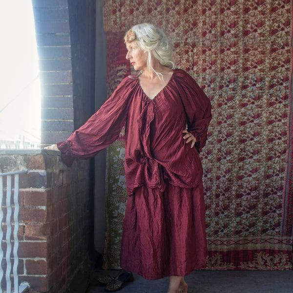 Silk Ruffle Blouse – Rosewood