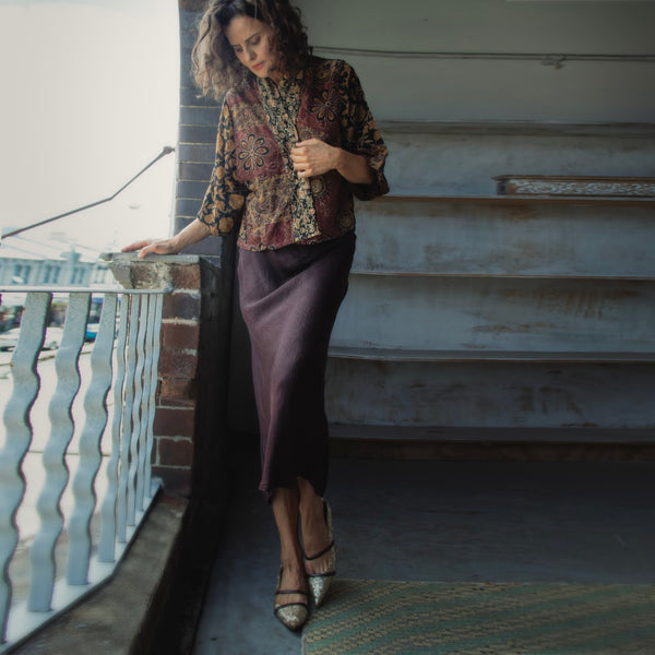 Silk Skirt - Chocolate (M)