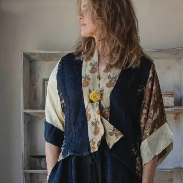 Short Silk Kimono – Sunflower