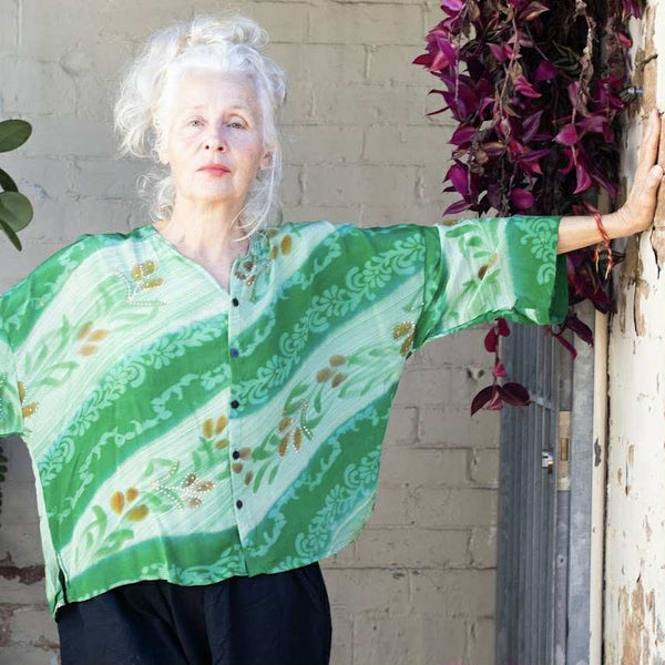Silk Bella Shirt – Jade