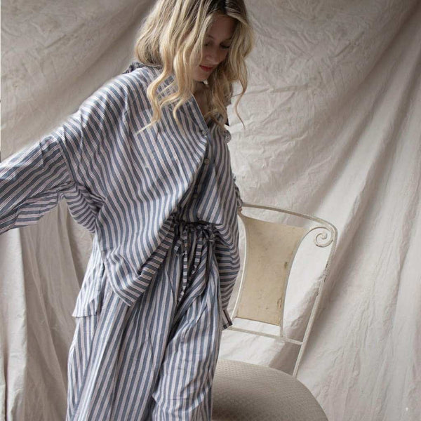 Striped Cotton Pants – Dove (S/M)