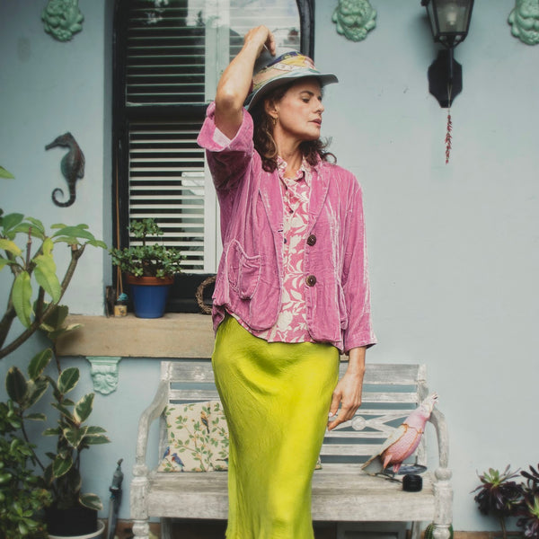 Silk Velvet Jacket – Pink (L)
