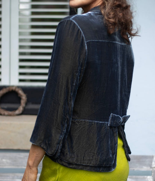 Silk Velvet Jacket - Charcoal (M)