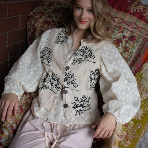 Cotton Waistcoat – Porcelain