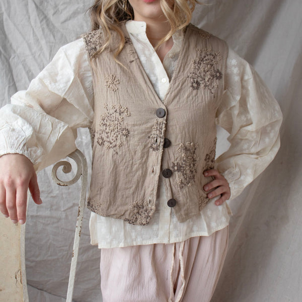 Cotton Waistcoat – Latte