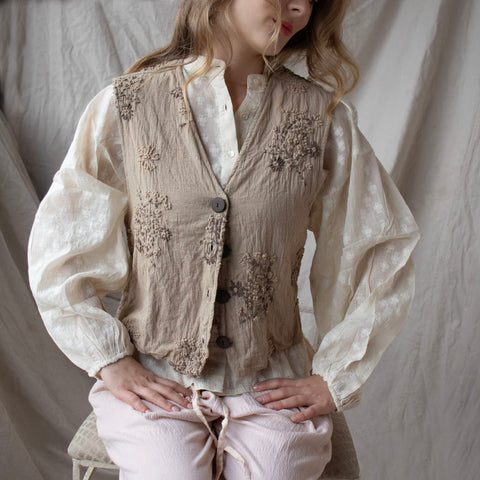 Cotton Waistcoat – Latte