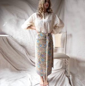 Silk Wrap Skirt – Cornflower