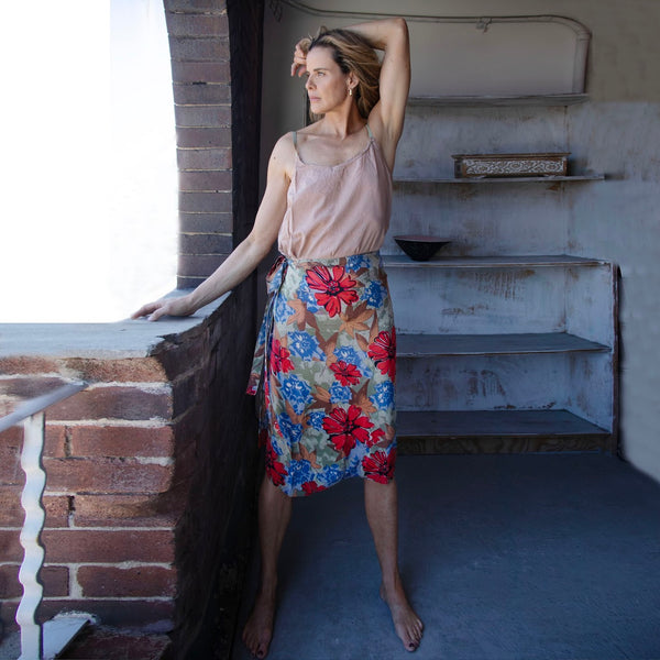Silk Wrap Skirt – Tropical