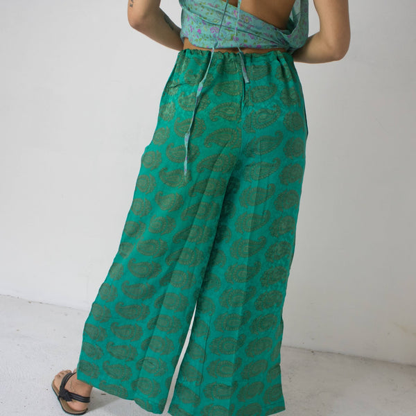Silk Drawstring Pants – Chartreuse (S/M)