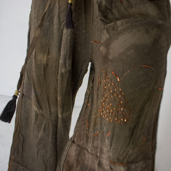 Silk Drawstring Pants – Cedar (M/L)