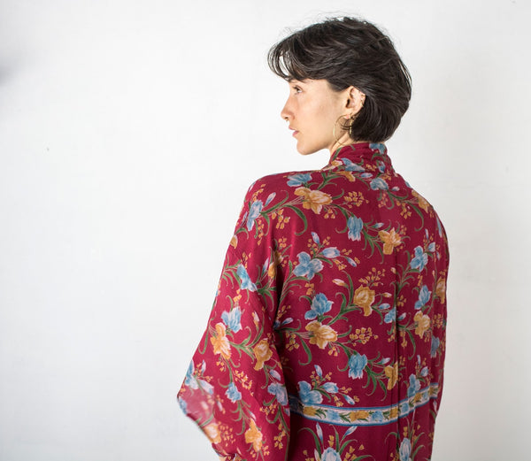 Long Silk Kimono – Rosy