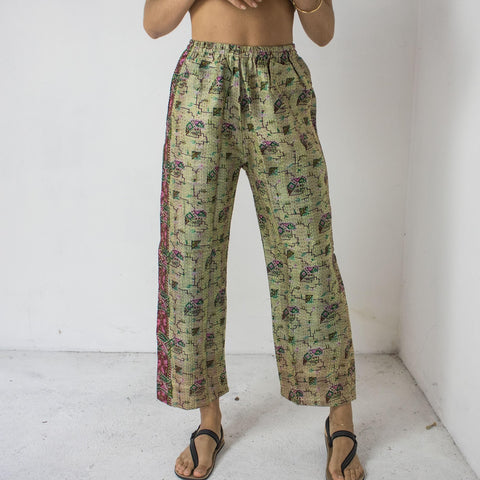 Silk Overstitched Pants – Graphic