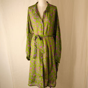 Silk Shirt Dress – Lime